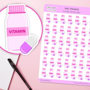 Prendi le vitamine Promemoria Planner Adesivo / Promemoria farmaci Monitoraggio pillola / Foglio adesivo diario diario tablet medicinali