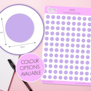 120 Mini Dots Planner Stickers | Date Covers Funkcjonalne kropki Okrągłe naklejki do dziennika