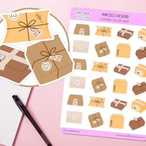 Pegatinas para planificador de paquetes/hoja de pegatinas para diario de entrega de correo feliz