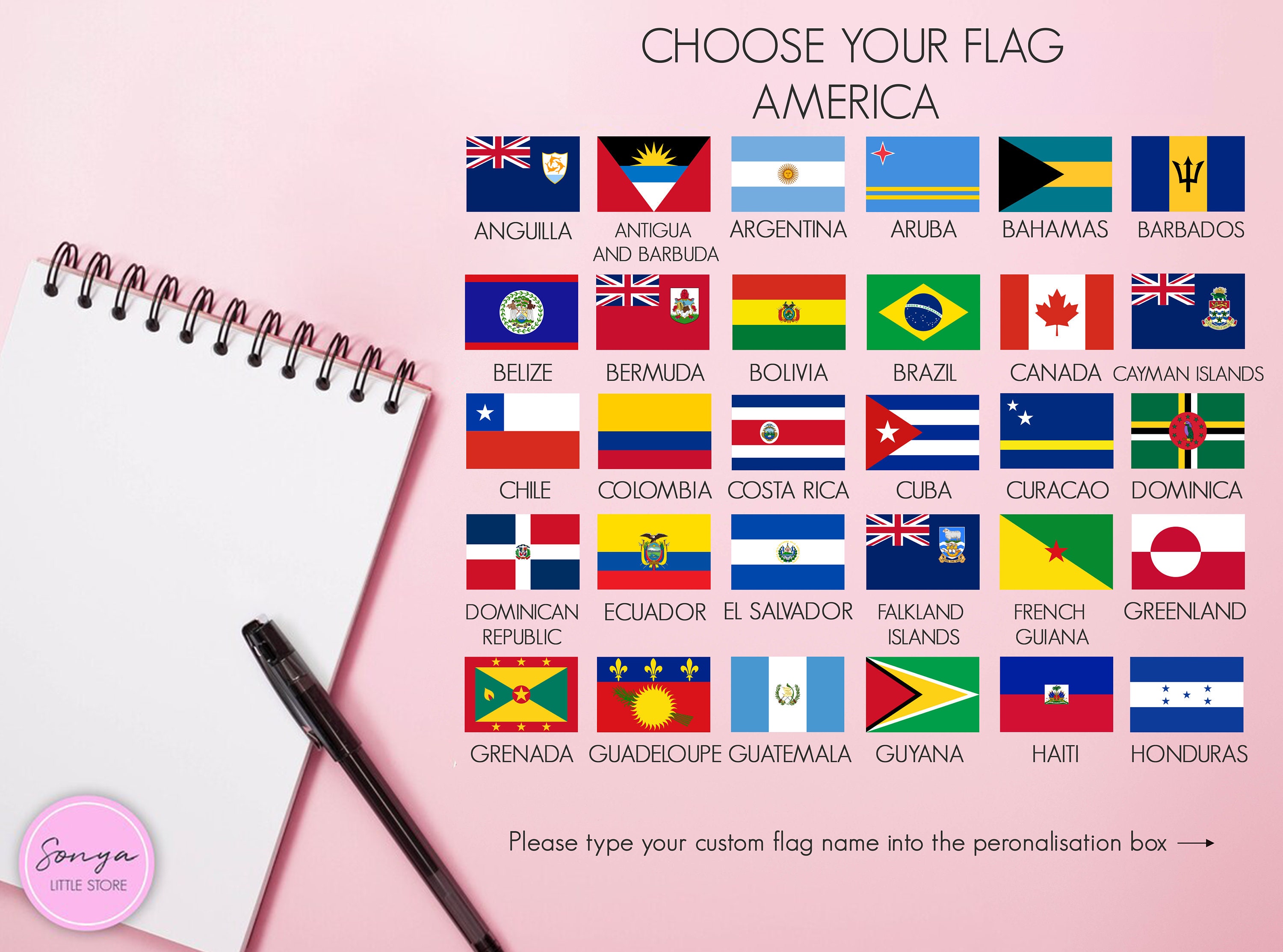 Custom Country Flag Planner Stickers Holiday State Flags of the World Location UK USA Africa Labels Bullet Journal - Thumbnail 5