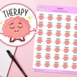 Adesivi per pianificatore di appuntamenti di terapia Promemoria per sessione di terapia Selfcare Ansia Salute mentale Foglio di adesivi per diario puntato