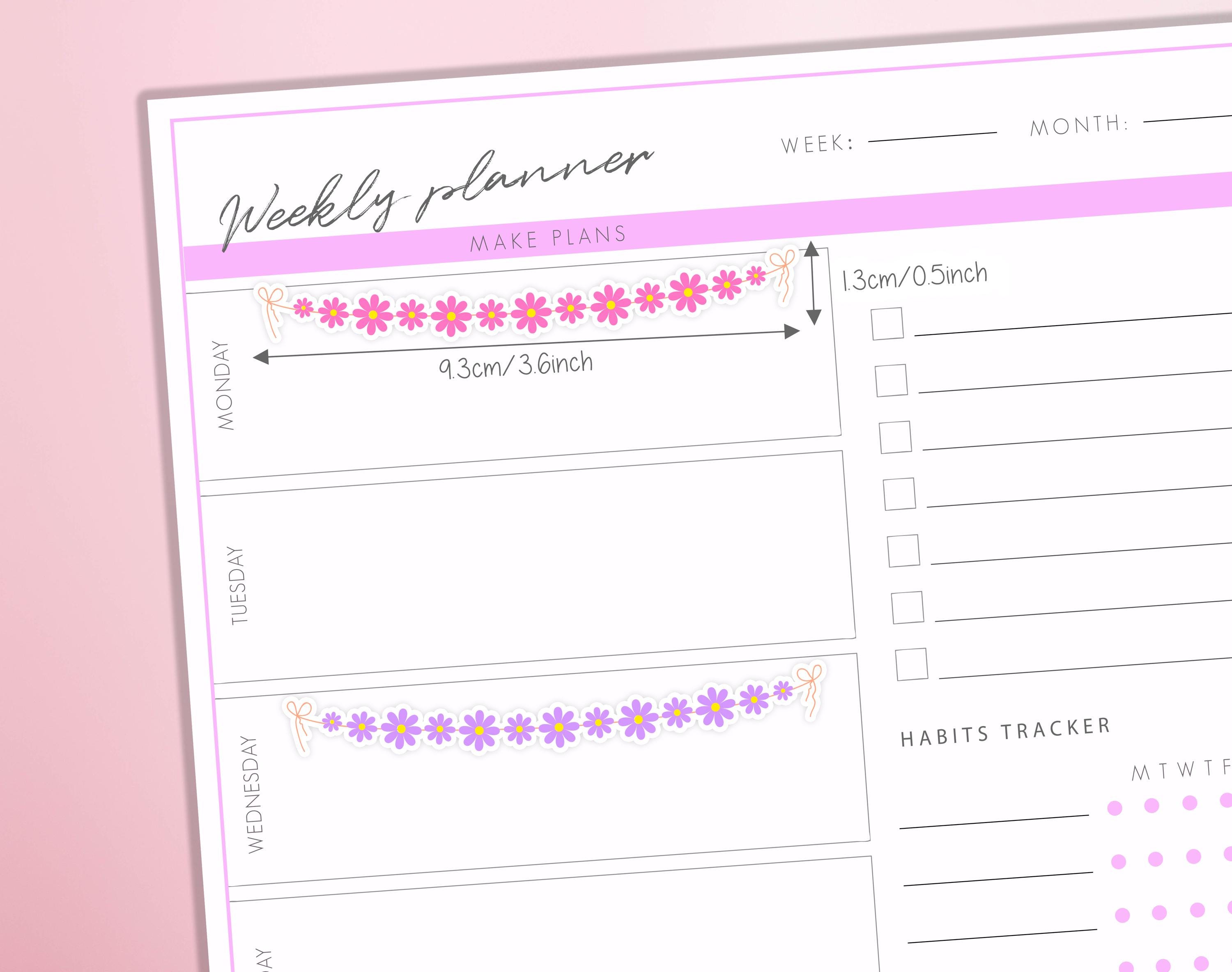 Flower Garland Planner Stickers Floral Spring Dividers Borders Bullet Journal Decorative Sticker Sheet - Thumbnail 2