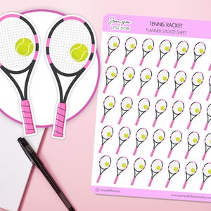 Tennis Schläger Planer Aufkleber Sport Übung Fitnnes Planer Bullet Journal Sticker Blatt