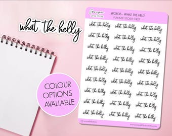 What the Helly Planner Stickers Viral Tik Tok Song Script Words Bullet Journal Sticker Sheet Matte A6