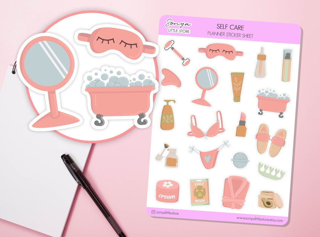 Self Care Planner Stickers | Relax Daily Pamper Routine Skincare Face ...