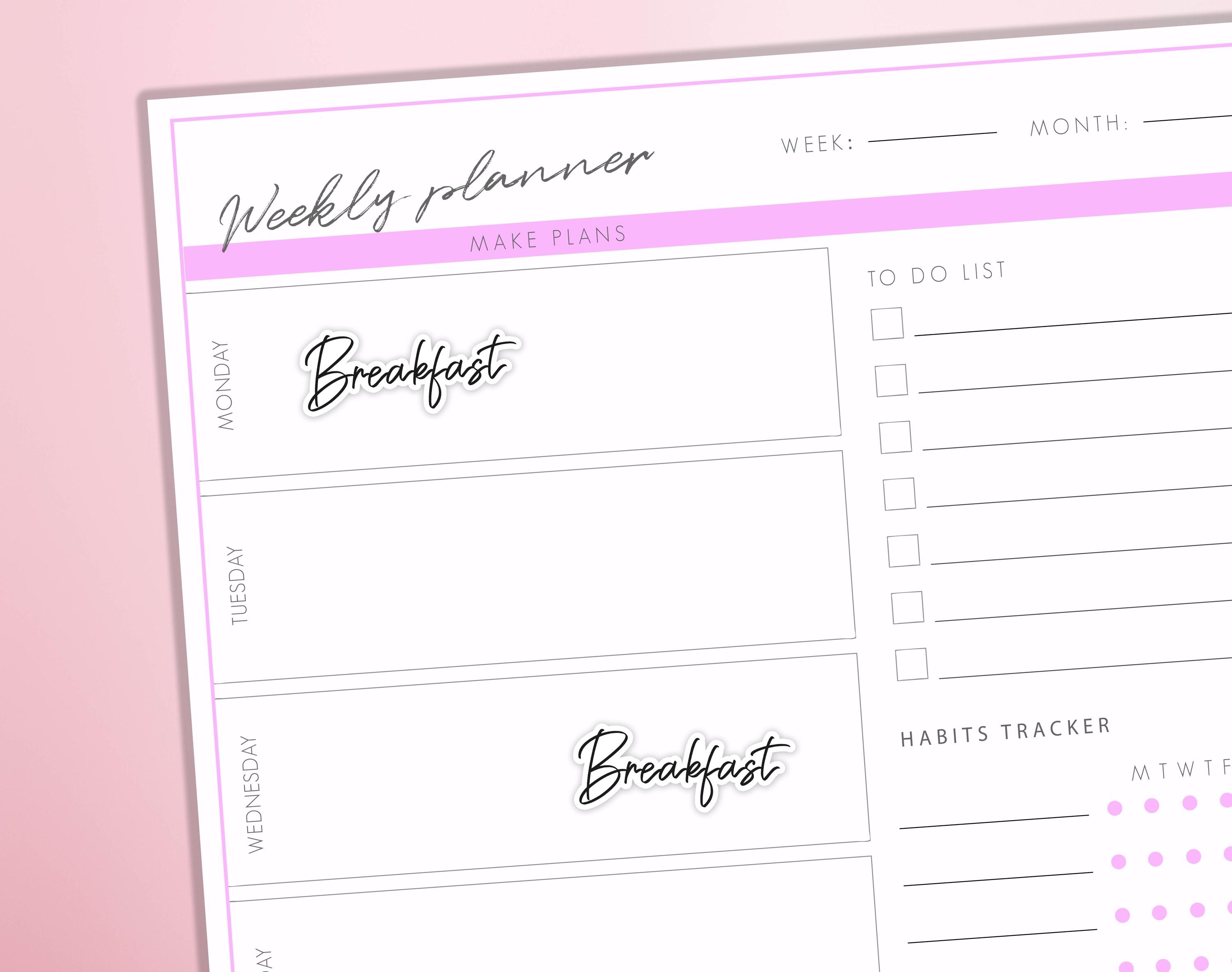 Breakfast Words Planner Stickers | Custom Colour Script Lettering Meal Food Prep Functional Bullet Journal Diary Sticker Sheet - Thumbnail 2