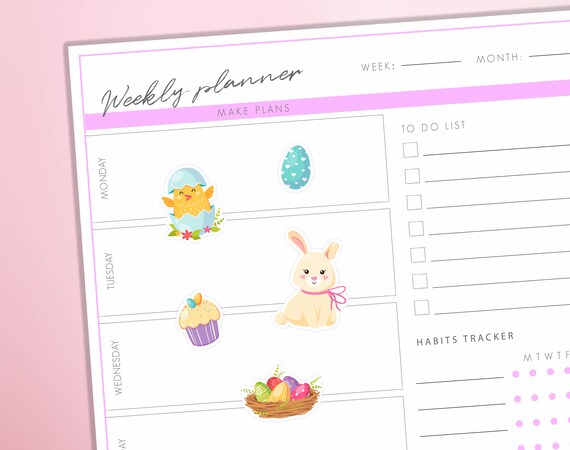 Mädchen Ostern Sticker Set – 2 Bögen (180x110 Mm), Frühlingsmotive, Für Journal, Planer & DIY
