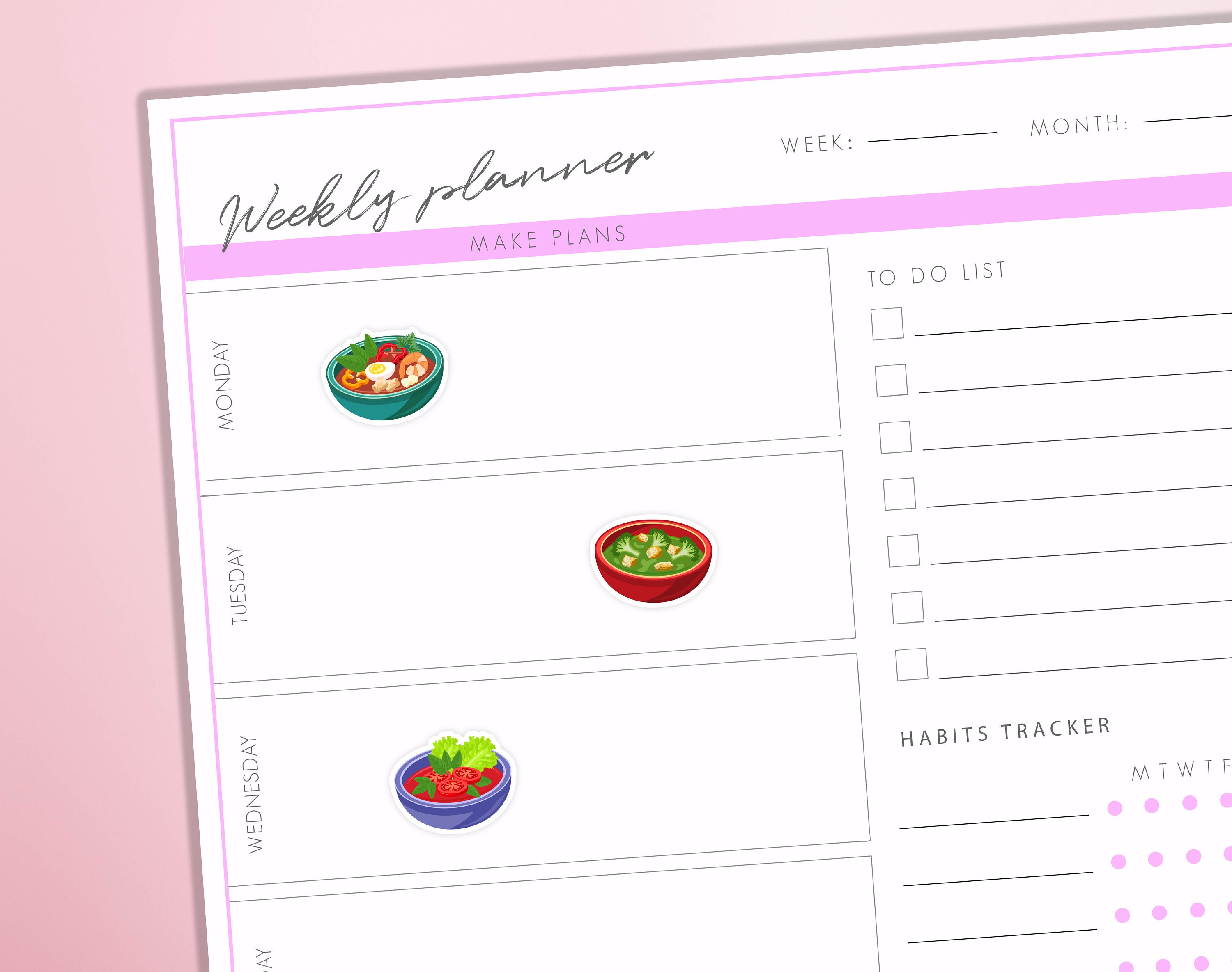 Bowls Of Soups Planner Stickers Ramen Soup Healthy Diet Cooking Food Hot Meal Lunch Dinner Bullet Journal Sticker Sheet - Thumbnail 2