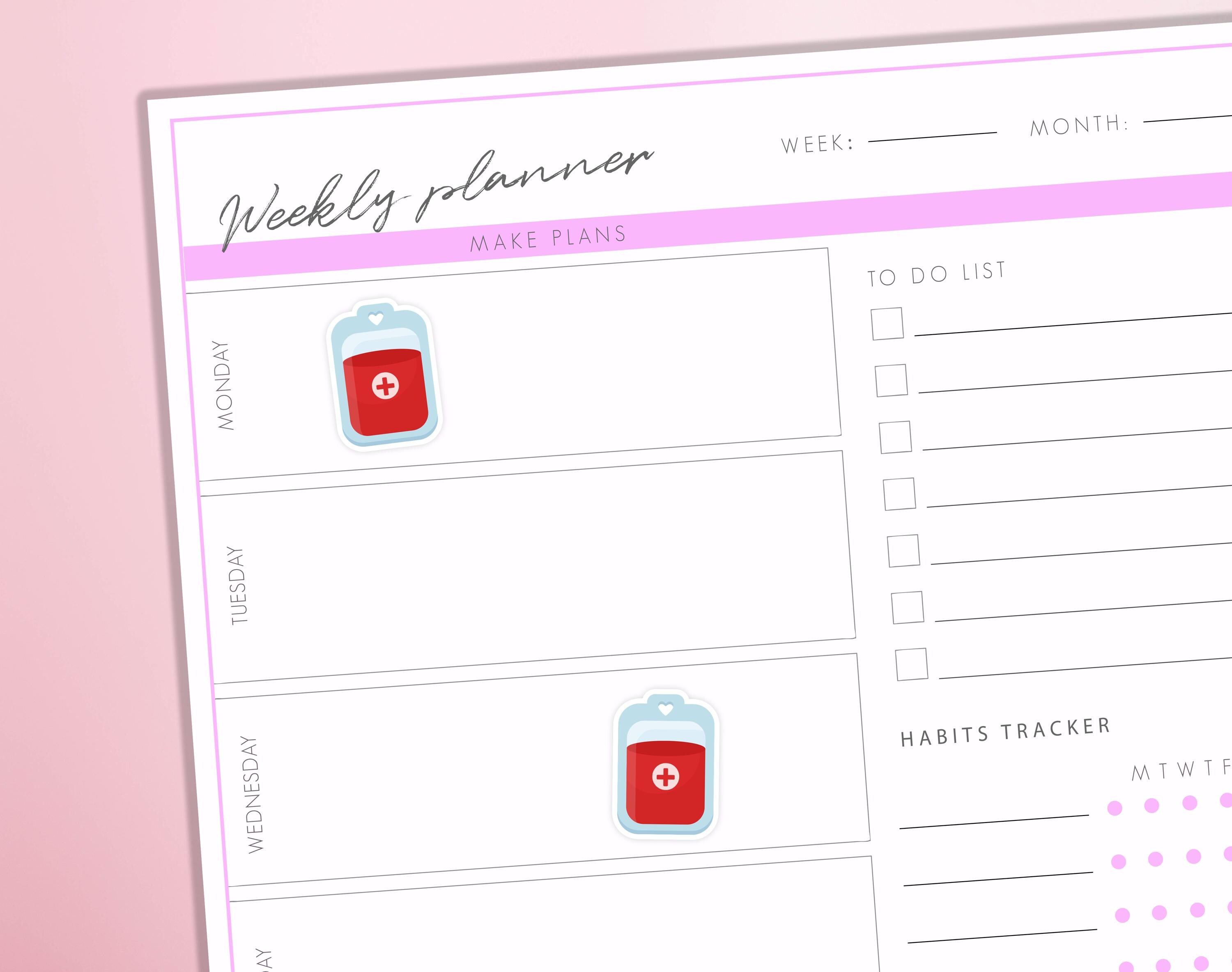 Blood Transfusion Planner Stickers Donate Blood Donor Medical Hospital Health Care Reminder Bullet Journal Sticker Sheet - Thumbnail 2