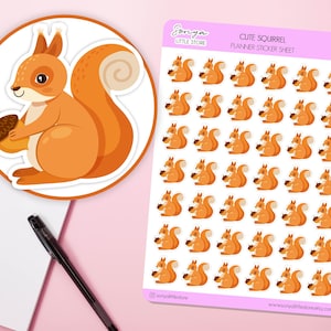 Eichhörnchen Planer Aufkleber Herbst Herbst gemütlich Wald Waldtier Bullet Journal Sticker Bogen