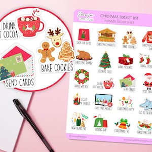 Lista rzeczy do zrobienia na Boże Narodzenie Lista rzeczy do zrobienia na Boże Narodzenie Aktywności Świąteczne ciasteczka Arkusz naklejek do dziennika Bullet Journal