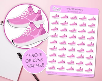 Pegatinas para planificador de zapatillas deportivas / Hoja de pegatinas para agenda de ejercicios, gimnasio, running y bullet journal
