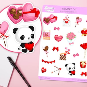 Autocollants 0,2 pour la Saint-Valentin | Feuille d'autocollants pour journal intime avec coeurs d'amour, célébration de la Saint-Valentin