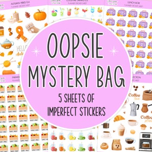 Naklejki na torbę Oopsie Mystery Bag - Grab Bag Imperfect Planner Sticker Sheet Bullet Journal Scrapbook Decorative Stickers