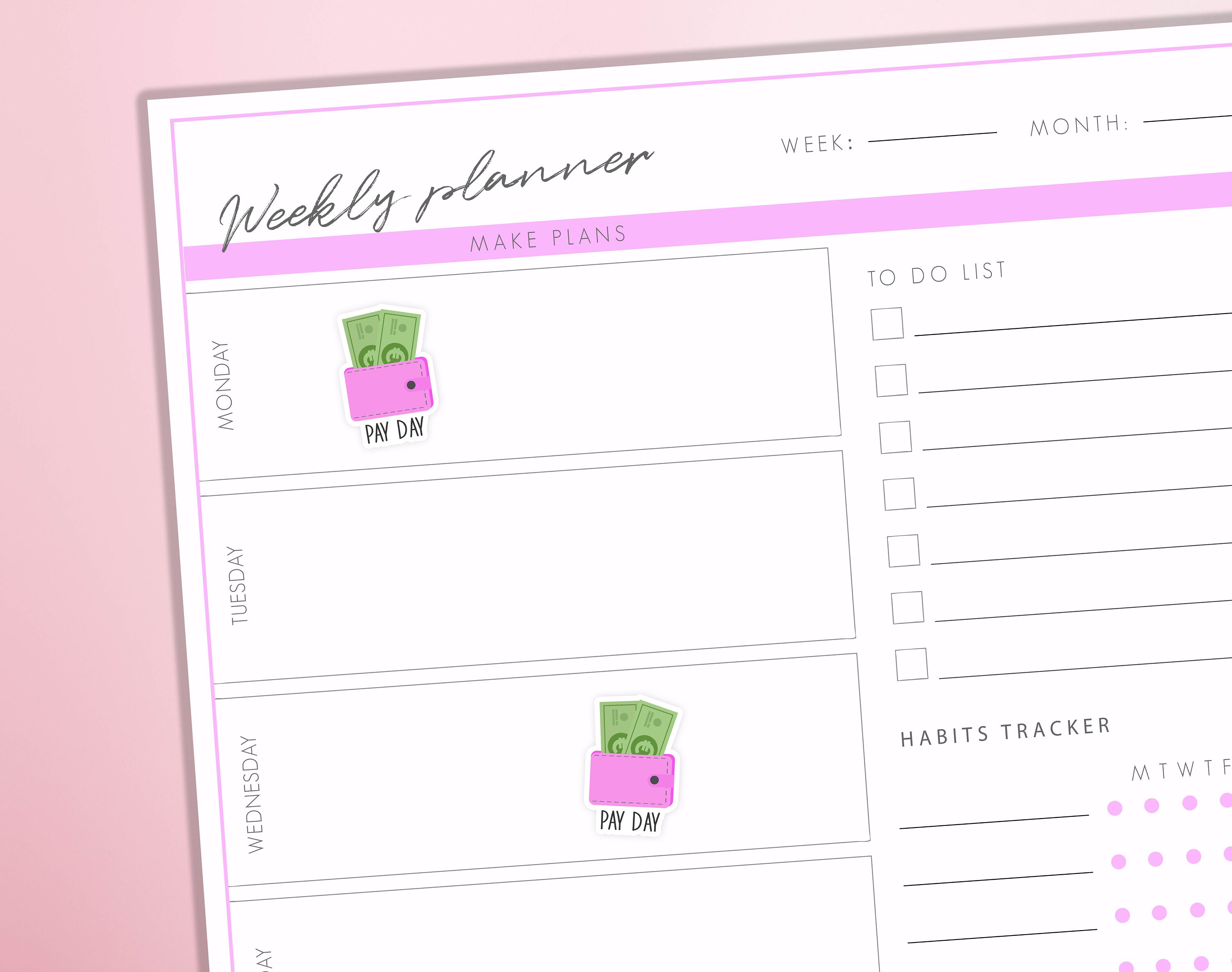 Pay Day EUR Planner Stickers | Pay Check Euro Reminder Organisational Money Wallet Diary Sticker Sheet - Thumbnail 2