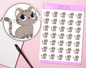 Pegatinas de gatitos para planificador / Pegatinas de gatitos para diario