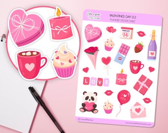Valentijnsdag Planner Stickers Love Hearts Valentine Elements Pack Celebration Bullet Journal Diary Stickers Vel