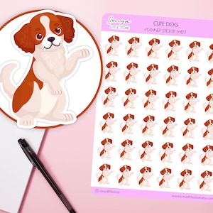 Cute Dog Planner Stickers Adorable Puppy Pet Care Dog Walking Reminder Bullet Journal Diary Sticker Sheet