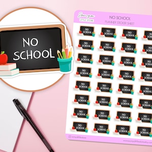 Keine Schule Planner Sticker Schule Universität College Bildung Chalkboard Bücher Bullet Journal Sticker Bogen