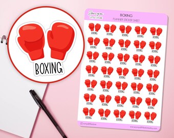 Boxing Planner Stickers Boxing Gloves Training Sport Fitness Exercise Match Bullet Journal Sticker Sheet