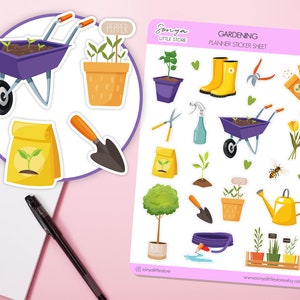 Pegatinas del planificador de jardinería / Plantas de trabajo de jardín Semillas Plantas acuáticas Diario de primavera Hoja de pegatinas del diario
