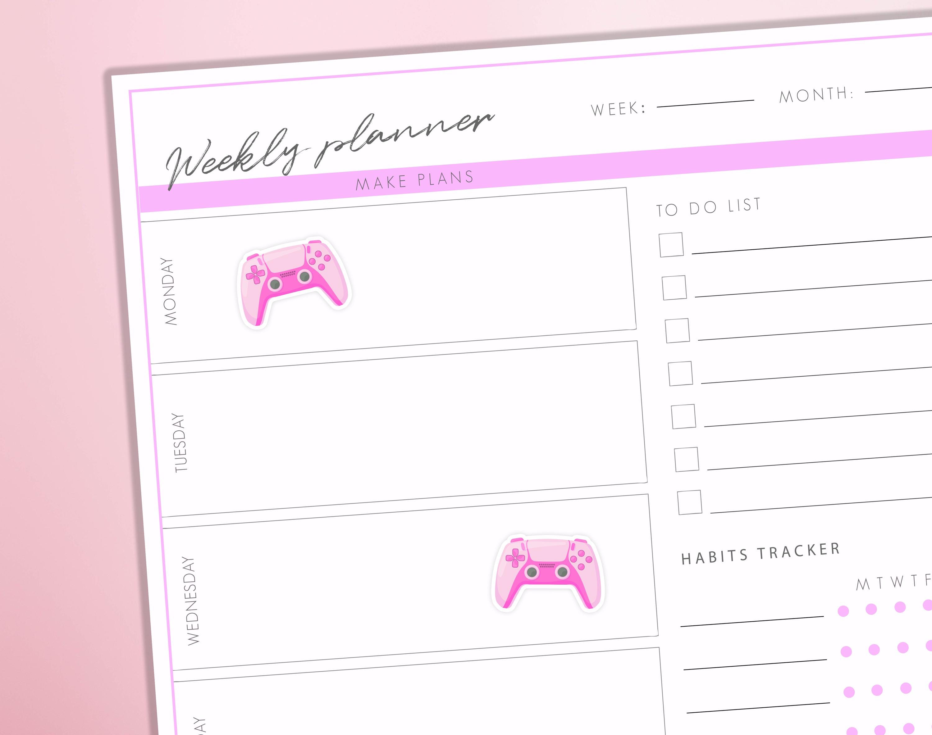 Game Controller Planner Sticker Video Gaming Streaming Hobby Free Time Bullet Journal Sticker Sheet - Thumbnail 2