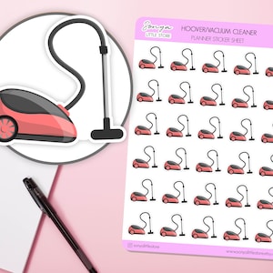Stickers pour agenda aspirateur/aspirateur | Feuille d'autocollants pour agenda de ménage, feuille d'autocollants pour agenda