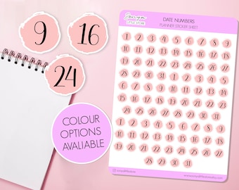 Date Numbers Planner Stickers | Functional Date Covers Numbers Circle Journal Diary Stickers Sheet