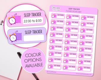 Sleep Tracker Planner Stickers Write on Box Sleep Nigh Time Routine Bullet Journal Sticker Sheet