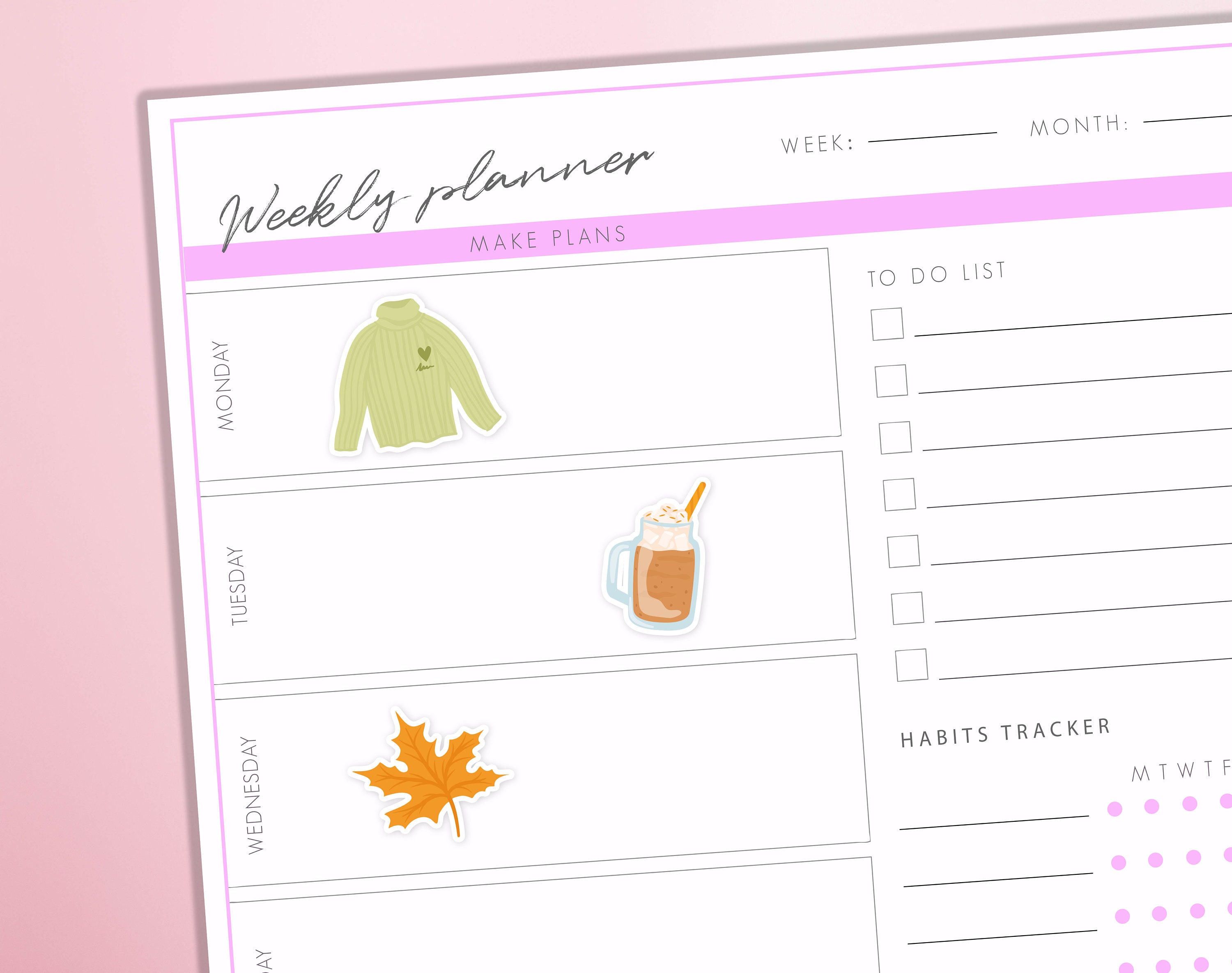 Cosy Autumn Fall Planner Stickers | Autumn Leaves Stickers | Fall Season Journal Diary Sticker Sheet - Thumbnail 2