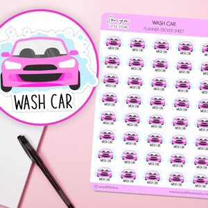 Stickers de planificateur de lavage de voiture | Lavage de voiture propre, tâches ménagères, tâches à effectuer, Bullet Journal, journal, feuille d'autocollants