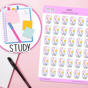 Studieren Planer Aufkleber | Universität College Schule Prüfung Test Studieren Hausaufgaben Bullet Journal Sticker Bogen