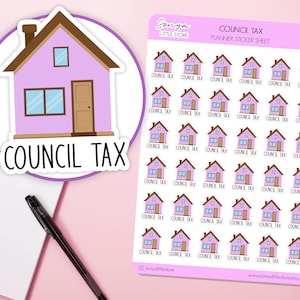Rat Steuer Bill Planer Aufkleber | Rat Steuer Bill Erinnerung Aufkleber | Zahlen Aufkleber | House Bill Due Journal Tagebuch Sticker Bogen
