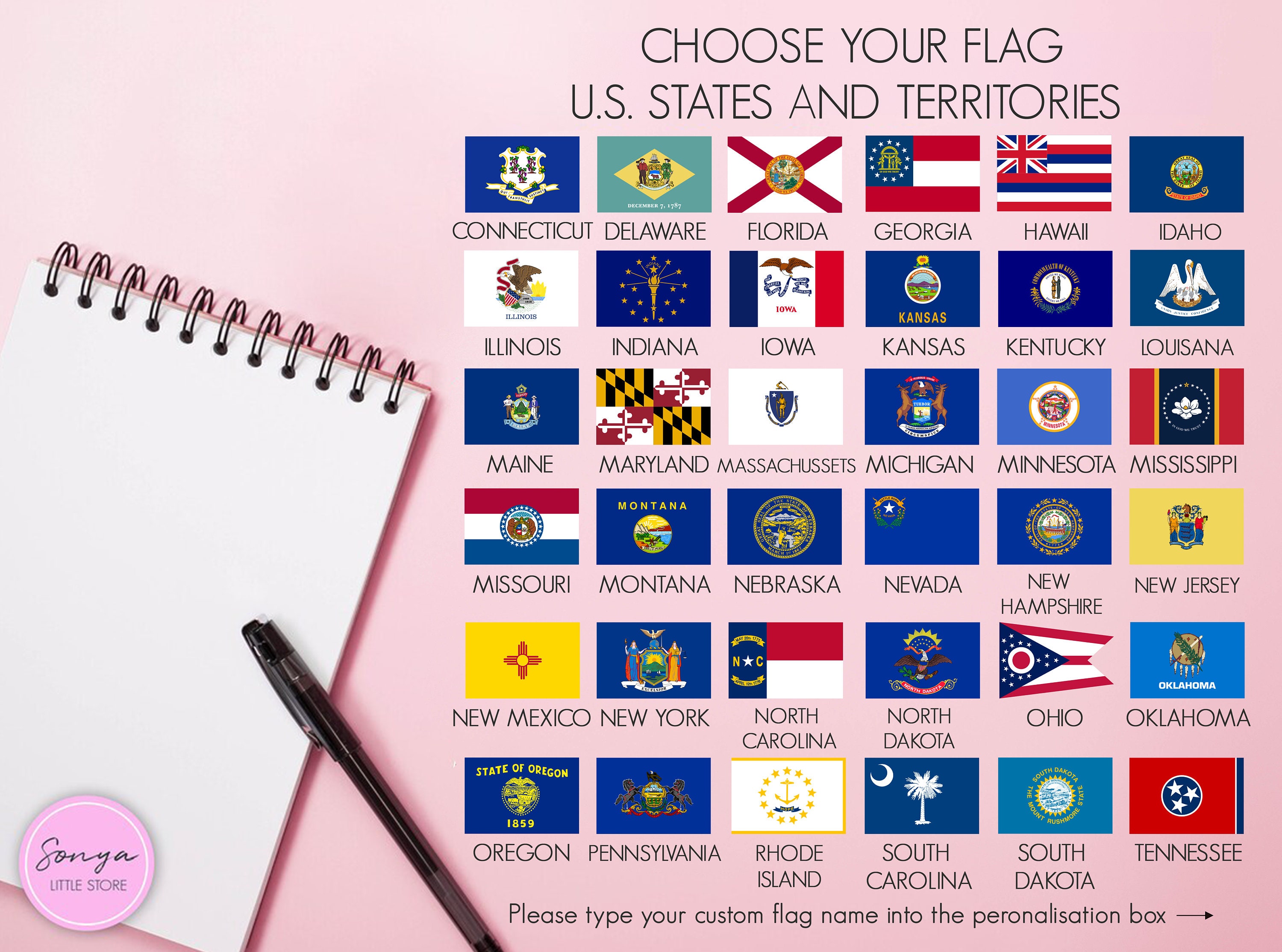 Custom Country Flag Planner Stickers Holiday State Flags of the World Location UK USA Africa Labels Bullet Journal - Thumbnail 7