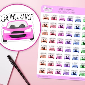 Auto Versicherung Planer Sticker Versicherung Erinnerung Pay Bill Buchhaltung Geld Tracker Bullet Journal Sticker Sheet