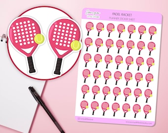 Padel Planner Stickers Paddle Sport Exercise Fitness Activity Bullet Journal Diary Sticker Sheet