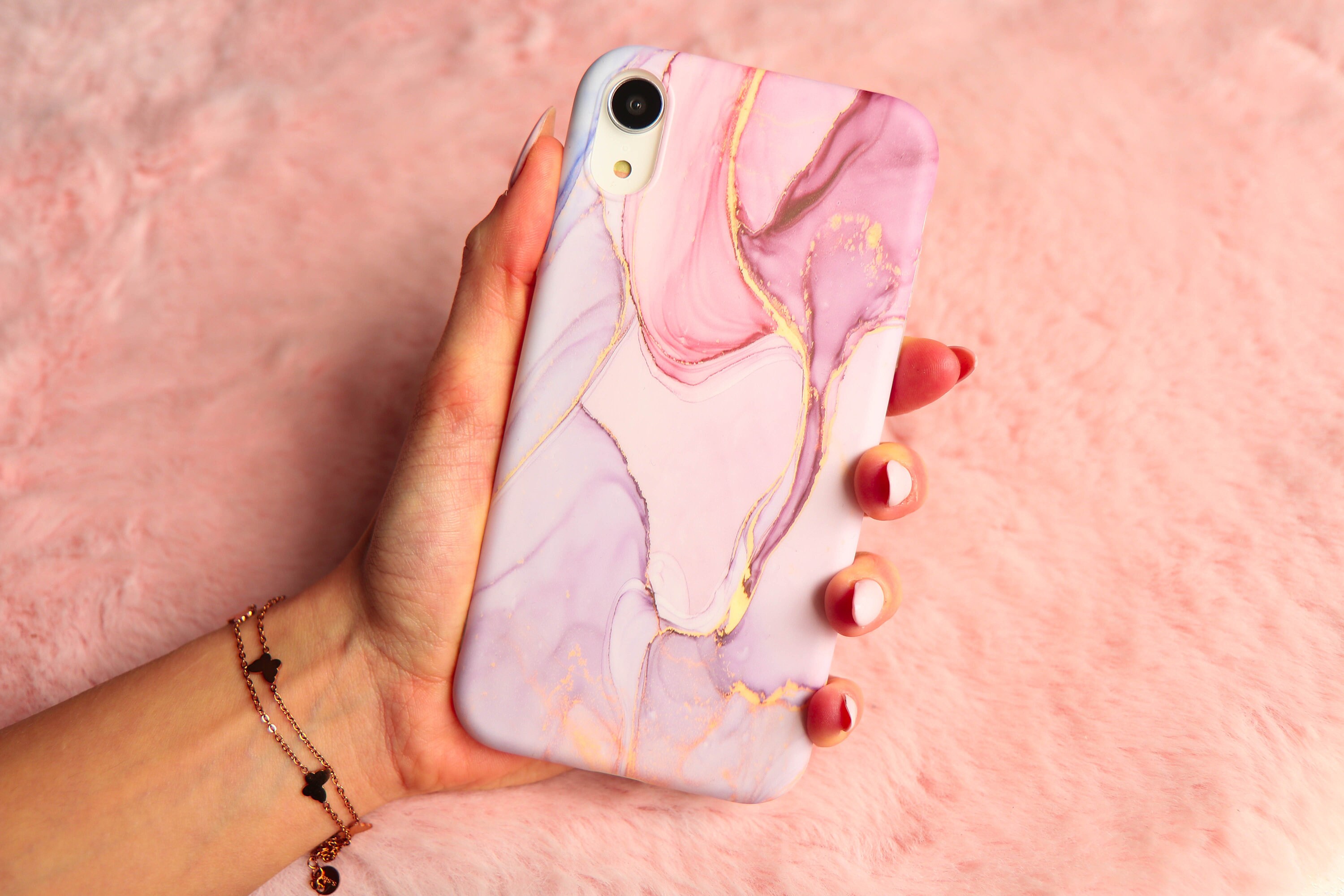 Pink Marble Phone Case Modern Marble Pattern Girly Gift Iphone 11 pro Cover - Thumbnail 4