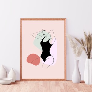 Frau Körper Linie Kunst Wanddruck | Weiblicher Körper Wand Kunst Dekoration Wandbehang