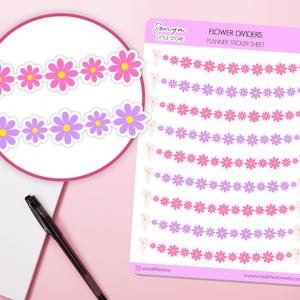 Stickers pour agenda guirlande de fleurs, bordures florales printanières, feuille d'autocollants décoratifs Bullet Journal
