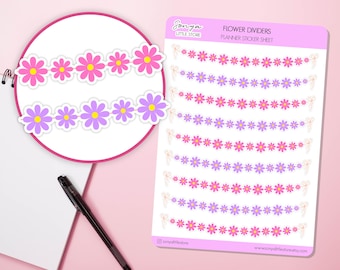 Flower Garland Planner Stickers Floral Spring Dividers Borders Bullet Journal Decorative Sticker Sheet