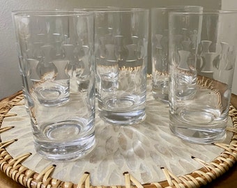 Set of 6 vintage bar glasses