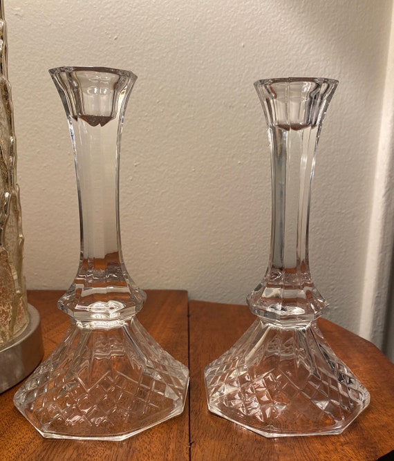 Tall Crystal Candle Holders Etsy