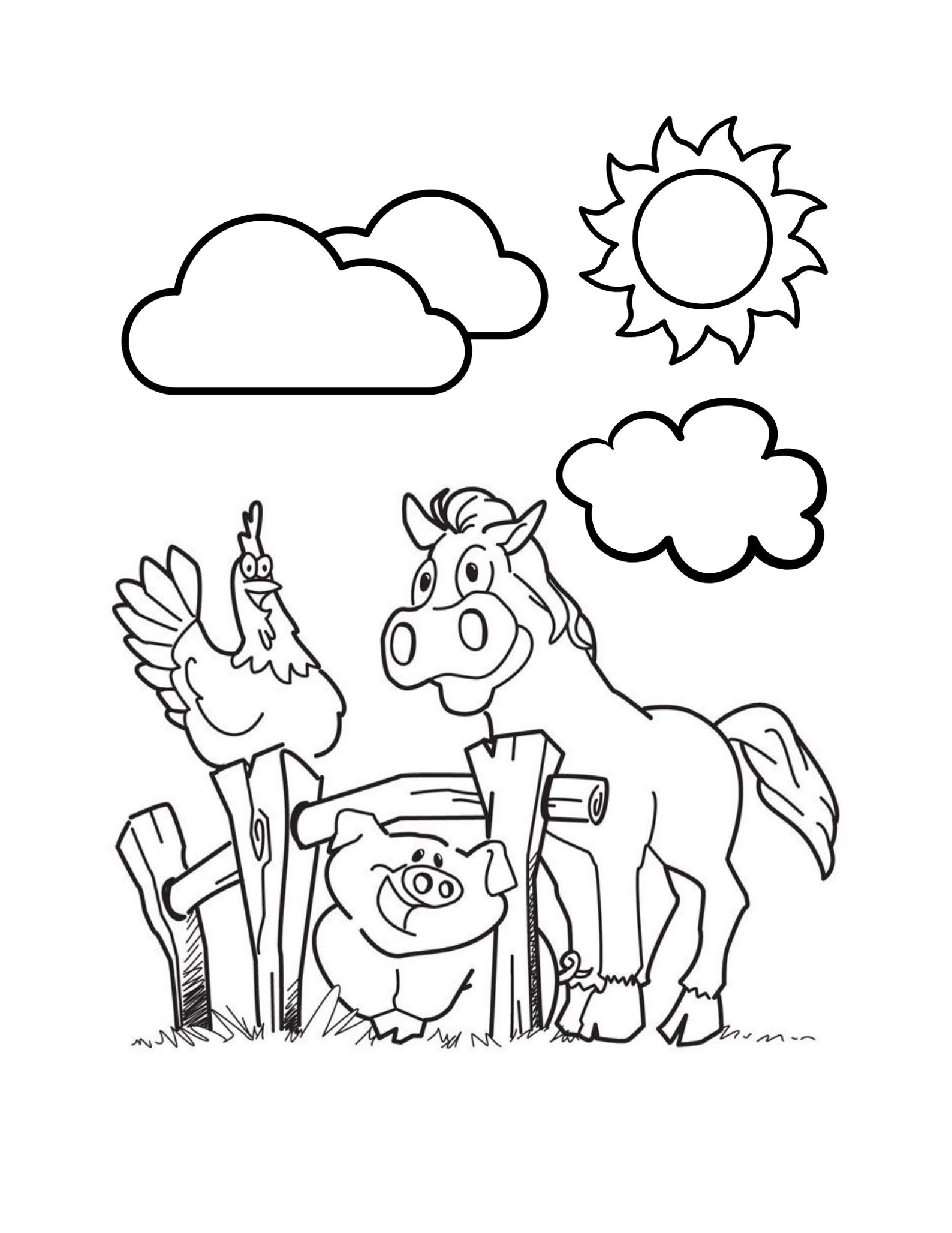 Farm animal coloring pages. PDF file | Etsy