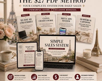 The PDF Method Mrr Make Money Online Guide Simple Sales System Canva templates editable guide 27 pdf  daily sale method