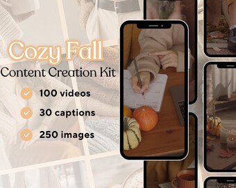 Fall Faceless Videos for instagram theme page Content for coaches and virtual assistant social media managers autumn images done for you kit