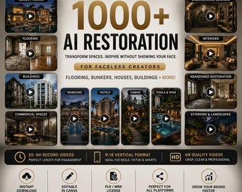 Faceless Craft Wood Home Bunker Restoration Aesthetic Videos for Instagram Men PLR MRR Canva Digital Download Content Men Videos