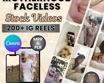 Motherhood Reels Faceless Reels Mom Life Done For You PLR MRR Digital Bundle Master Resell Rechte Mompreneur Reel Canva