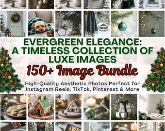 CHRISTMAS Classic Evergreen Image pack Cozy Christmas Faceless Photos For Instagram Social Media Holiday Flatlays CoffeeShop Lifestyle Scene