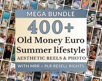 Faceless Old Money Reels Bundle Beach Europe Videos Instagram Posts Done For You MRR PLR Content Creator Bank Holiday Sunset Luxury Getaway