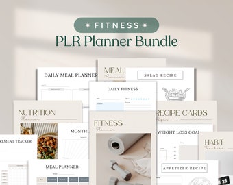 Fitness Planner Workout Nutrition Planner Editable Canva Template Weight Loss Planner Meal Planner Habit Tracking  PLR MRR Guides
